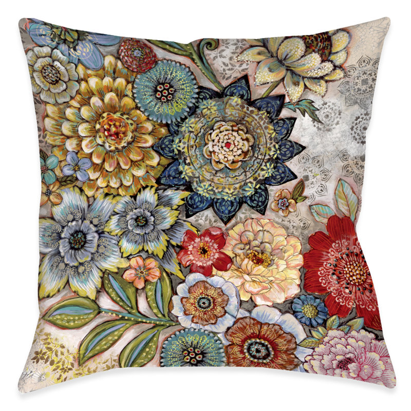 Winston Porter Haskell Boho Bouquet Indoor/Outdoor Throw Pillow & Reviews